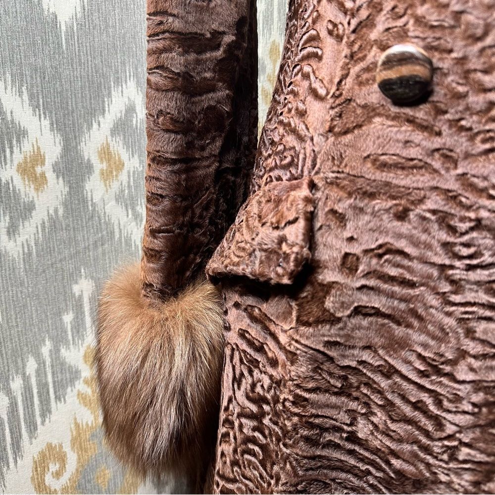 Vintage Tigre Royal of Geneva Brown Swahari Broadtail Lamb & Sable Coat - Picture 10 of 16